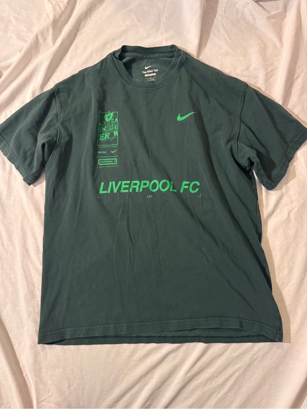 Nike Green Liverpool FC Short Sleeve Tee with Neon Green Graphics